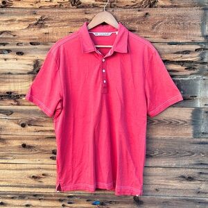 TRAVIS MATHEW | Red Pima Cotton Polo Shirt L
